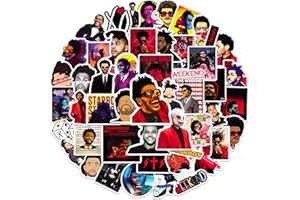 GAOJIWANJU The Weeknd - Set di 50 adesivi impermeabili per bambini, ragazzi, cantanti classici, in vinile, per auto, laptop, skateboard, bicicletta, ciclomotori, moto, bagagli, valigetta