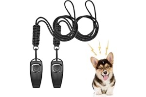 VSSHE 2 w 1 Professional Clicker, 2 Pieces Training Clicker, Gwizdek dla psa ze smyczą, Szkolenie Clicker do szkolenia zwierząt (pleciona lina)