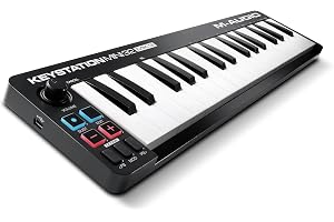 M-AUDIO Keystation Mini 32 MK3 USB MIDI-Kontroller | Portabel Mini-Keyboard, 32 Ansatskänsliga Tangenter, DAW-Inspelningsprogram Ingår