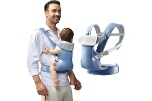 IULONE Bärsele Från Nyfödda Baby Carrier Justerbar Bärväska för Småbarn med Avtagbara bibs Ergonomisk Spädbarn Sling Carrier Front Back Carry för Nyfödda 3-36 Månader