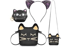 BTHRORO Sac à Bandoulière pour Fille, Mignon Chat Sac à main Mini Porte Monnaie Princesse Mini Sacs Bandeau Oreille de Chat pour Filles Party Dress Up Cadeau