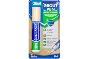 RAINBOW CHALK MARKERS LTD Large Grout Pen - Revives & Restores Stained Tile Grout Leaving a Clean Fresh Look (Cream)