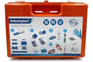 Trousse de premiers secours Detectaplast pour la restauration, pour le traitement des plaies, trousse portable en mallette avec plâtre, pansements, bandage, ruban adhésif, 190 pcs