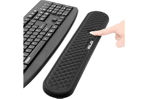 ELZO Podkładka pod nadgarstek do klawiatury, miękka pianka z pamięcią kształtu, antypoślizgowa i ergonomiczna, łagodzi ból nadgarstka, czarna