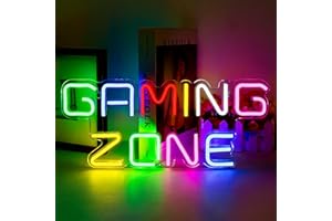 ineonlife Gaming Zone Panneau Néon LED coloré pour décoration murale Lettre Panneau Néon pour salle de jeux, Zone de jeux, Man Cave, Cadeaux pour les joueurs, les garçons, les hommes