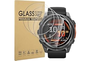 LUCKYRICHRUI 4 Pack Anti-Kratzer Schutzglas für Garmin Fenix 8 51mm/ Garmin Fenix 7X 51mm /7X Solar/Sapphire Solar, HD Gehärtetes Glas Schutzhülle, 9H Härte Schutzfolie Hülle, Blasenfrei Displayschutz Folie