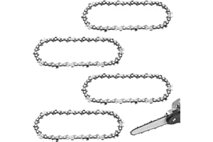 AIOUHMYM 4 Pcs Cadena Motosierra Pequeña, Cadenas de Motosierra 4 Pulgadas para Espadas de 10cm, Cadena de Repuesto de Motosierra Pequeña, Mini Cadenas de Sierra 28 Eslabones de Transmisión