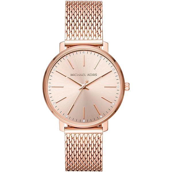 Michael Kors Women's Runway MK Logo Glitz Gold Tone Steel Watch