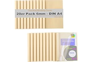 ‎TUKA-I-AKUT TUKA-i-AKUT [ 20x A4 6mm ] Thermobindemappen A4, Rückenbreite 6 mm, 20 Stück Thermo-Bindemappe für Thermo-Bindemaschinen, Bindergeräte, Binderücken | 20er Pack in Creme, TKD9200 Ivory A4-20x
