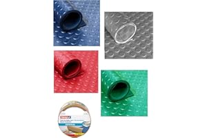 PINTO FERRAMENTA E-COMMERCE PINTO FERRAMENTA Tappeto Gomma Copripavimento Pvc per Palestre Officine Pavimentazione Esterna Rivestimento Linoleum Antiscivolo Flessibile Resistente in dotazione Nastro Biadesivo (h1x1mt, verde)