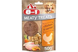 8in1 Meaty Treats for Dogs - Cubes of Freeze Dried Chicken and Carrots, 50 g