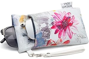 Face Shadow Étui à Lunettes Souple de Soleil pour 2 Lunettes avec Chiffon de Nettoyage, Ultra Léger et Portable pour Femme Homme