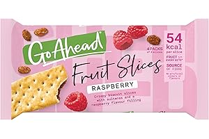 Go Ahead Raspberry Crispy Fruit Slices Snack Bars Multipack, 4 x 43.6 g (4 Bars in One Pack), 174.4 g Total