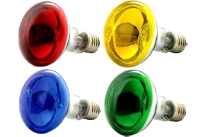 OmniaLaser OL-KIT4COLOR60 Kit 4 Lampadine Colorate ad Incandescenza Spot, E27, 60 Watt