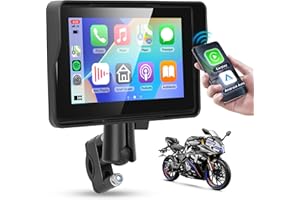 Rimoody Carplay bezprzewodowy wyświetlacz Carplay z systemem Android, 5 cali, ekran Toucuscreen, przenośny wyświetlacz Carplay do motocykli, radio samochodowe do motocykli z funkcją Airplay/Android
