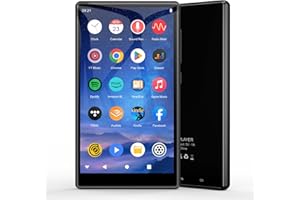 DIOFOX 5.0" Lecteur MP3 Bluetooth WiFi, 80 Go Écran Tactile Complet, HiFi Lecteur de Musique avec Spotify, Lecteur MP3 Enfants, Lecture Vidéo HD 1080p, Radio, Enregistreur, Support jusqu'à 512 Go Carte