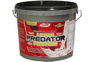 AMIX, Proteínas para Aumentar Masa Muscular con Sabor Chocolate, Predator en Formato Bote de 4 Kg, Ayuda al Crecimiento Muscular, Libre de Aspartamo, Ideal para Batidos de Proteínas