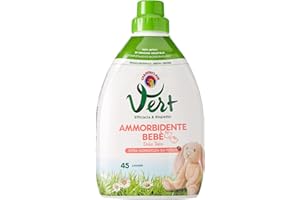 Vert di Chanteclair - Suavizante Bebè Dolce Talco - Hipoalergénico, metal tested, 100% activo de origen vegetal, extra suave en los tejidos, 45 lavados - 900 ml