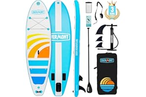 Overmont Aufblasbares SUP Board Set - Stand Up Paddle Board mit Paddleboard Zubehör - Einschließlich Verstellbares Paddel Pumpe Abnehmbarer Flosse Surfboard Leash Wasserdichter Taschenrucksack