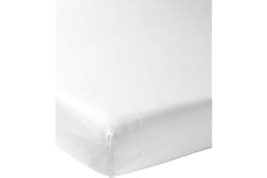 Meyco Baby Uni Drap de lit (Drap de Jersey de qualité, 100% Coton, Ajustement Parfait grâce à l'élastique, Respirant, Taille : 50 x 90 cm), Blanc