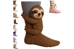GENERIC 3D Knit Animal Socks, Hand Crocheted Floor Socks for Christmas, Soft Breathable Cotton Novelty Socks, Funny Gifts for Women & Men Comfy