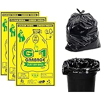 G 1 Garbage Bags / Dustbin Bags / Trash Bags - Medium - 19x21 inches - Pack of 3, Black - (30 Bags Per Pack)