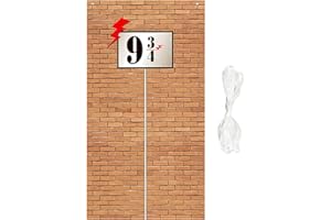 RtottiM 9 e 3/4 Cross Station Segno Mattone Muro Sfondo Wizard Festa Decorazione parete Marrone Muro di Mattoni Striscione Passaggio Segreto per Festa Magica