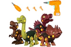 kizplays Take Apart Dinosaur Toys for 3 4 5 6 7 Year Old Boys, Dinosaur Toy for Boys STEM Construction Building Toys with Electric Drill for Birthday Easter Gifts Boys Toys Girls Toys