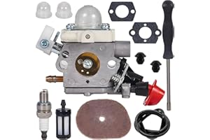 Qiuwanzia C1M-S267 Carburetor for Stihl FS40 FS40C FS50 FS50C FS56 FS56C FS56RC FS70C FC56 FC56C FC70 FC70C HT56 HT56C KN56 KN56RC KM56 KM56C Trimmer 4144 120 0608 with 4144 124 2800 Air Filter