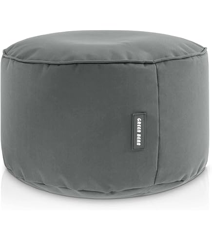 Lumaland Comfort Line Pouf Tabouret intérieur | 25 x 45 cm pour Enfants et Adultes | Coussin Chaise Rond de Sol avec Coutures Fortes | Nettoyage Facile [Rouge
