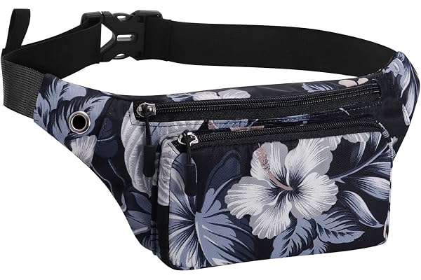 HAWEE Banane Sport de Taille de Voyage - Sac Ceinture de Course Unisexe Léger Multicolore avec Ceinture Réglable et Prise Casque pour Homme Femme Sport Randonnée Jogging Vélo