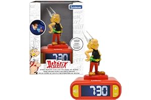 LEXIBOOK, Asterix, Asterix Nightlight Alarm Clock, Sounds and Melodies, Backlit LCD Screen, Luminous, Snooze, RL800AX2