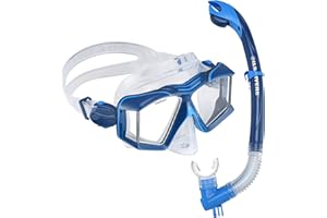 U.S. DIVERS US.Divers Combo Sideview | Kit de Plongée, Masque et Tuba pour Adulte avec Vision à 180°, Protection UV, Verres Anti-buée, Tuba avec Purge, Snorkeling, Vision, Homme et Femme