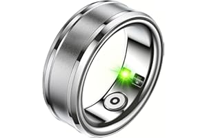 HitTopss Smart Rings Fitness Tracker for Women/Men, No App Subscription, Sleep Tracking, Heart Rate, Blood Oxygen Monitoring, IP68 Waterproof (Silver, S)