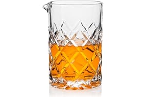 Cambareign Cocktail Mixing Glas, 550ml Kristall Cocktail Mixing Krug, Dicker Boden Bar Rührglas für Martini, Mojito, Manhattan