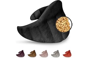 LESCHI XXL Bolsa Semillas Microondas 60x28cm, 100% Algodón y Trigo Orgánicos, Saco de Semillas de 11 Compartimentos, Saco Térmico de Semillas para Microondas ideal para Cervical y Espalda, Negro