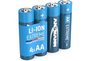 ANSMANN Extreme Lithium Batterie AA Mignon 4er Pack - 1,5V, LR6 - hohe Kapazität, extrem leicht, 700% mehr Power als herkömmliche Zellen, sehr unempfindlich gegen extreme Temperaturen