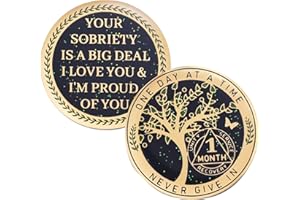 LPARKIN Moneta Sobriety Coin AA Chip e medaglioni Albero della Vita Monete di recupero 30 giorni Anniversario Token Sobrietà Regali per Uomini Donne Alcolisti Regali anonimi