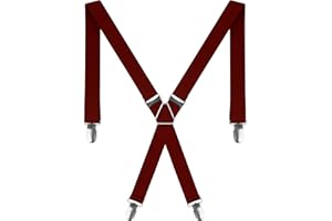 BEAFACE Men Braces for Trousers X Shape with 4 Clips, Elastic Adjustable Braces for Men Trousers, Suspenders Braces for Men Wedding Business