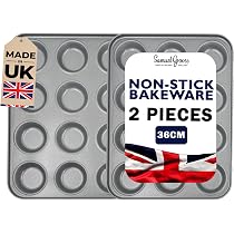 Samuel Groves Lot De 6 Moules à Muffins - Antiadhésif Double Revêtement, Compatible Four Et Friteuse à Air