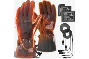 ‎IRON JIA'S IRON JIA'S Beheizbare Handschuhe Motorrad Herren Winter 3000 mAh USB-Aufladung 2-in-1-Ladekabel Touchscreen Wasser- und Winddicht geeignet zum Reiten Skifahren und Bergsteige XL