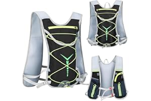 BIOECEUA Running Backpacks, Lightweight Hydration Vest Daypack with Adjust Chest Straps Compatible with 3L Water Bladder, Breathable Reflective Insulation Pack for Women Men Hiking Cycling