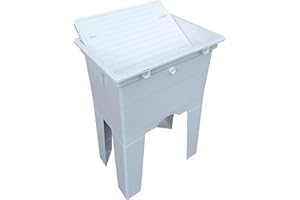 Arredobagnoecucine Mobile lavatoio in resina con asse di lavaggio cm.60x40 h75 cm, da esterno