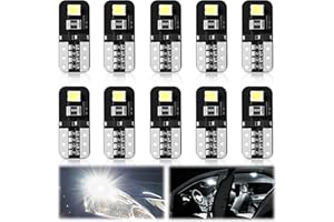 Lueden 10PCS T10 W5W LED Bulbs 2SMD 2835 Wedge Bulb 12V Canbus Error Free Super Bright 6500K Xenon White for Car Interior Dome Map Side Marker Door Courtesy License Number Plate Lights