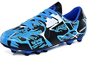 Sainilei Chaussures de Football Enfant FG/AG Professionnel Plein Air pour Garçon Football Boots TF Chaussures d'Entraînement de Football Adolescents Basses Antidérapant