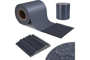 TLSUNNY Strisce in PVC per Recinzioni a Doppia Asta 50m x 19cm con 35 Clip di Fissaggio,Fasce PVC per Recinzione Esterna Giardino 450g/m²,Opaca,Protezione dal Vento,Anti-UV,Antracite