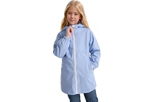 maoo garden Ragazze Pioggia Giacche Bambini Impermeabile Impermeabile Leggero Fodera Floreale Primavera Giacca a Vento