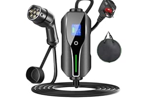 Vogvigo EV Charger Type 2 UK 3 Pin,8M Portable Electric Car Charger with Digital Screen,6~13A Adjustable,IP67 Water Proof,Type 2 EV Charging Cable with bag(IEC 62196-2 Type 2 Female)