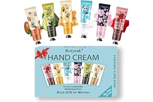 BUTYEAK Creme Mani Set, Creme Mani, Crema Idratante Manis, Crema Manis Regalo Natale, Ripara la Pelle delle Danneggiata e Secca, Set Regalo da Donna, Adatto a Tutti, Idratante, Non Unge di Set 6 * 30g