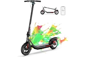SISIGAD Trottinette Électrique Adultes Pliable 10 Pouces, Puissance de crête 500W, 32 km/7.8Ah Or 48km/10.4AH Range, Scooter Électrique avec Écran LED, Application et Système de Freinage Double
